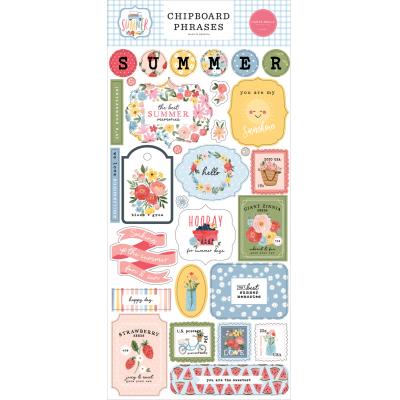 Carta Bella Summer Sticker - Chipboard Phrases